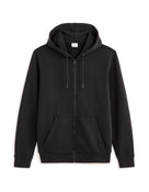Regular Fit 100% Cotton Solid Hooded Sweatshirts - Black
