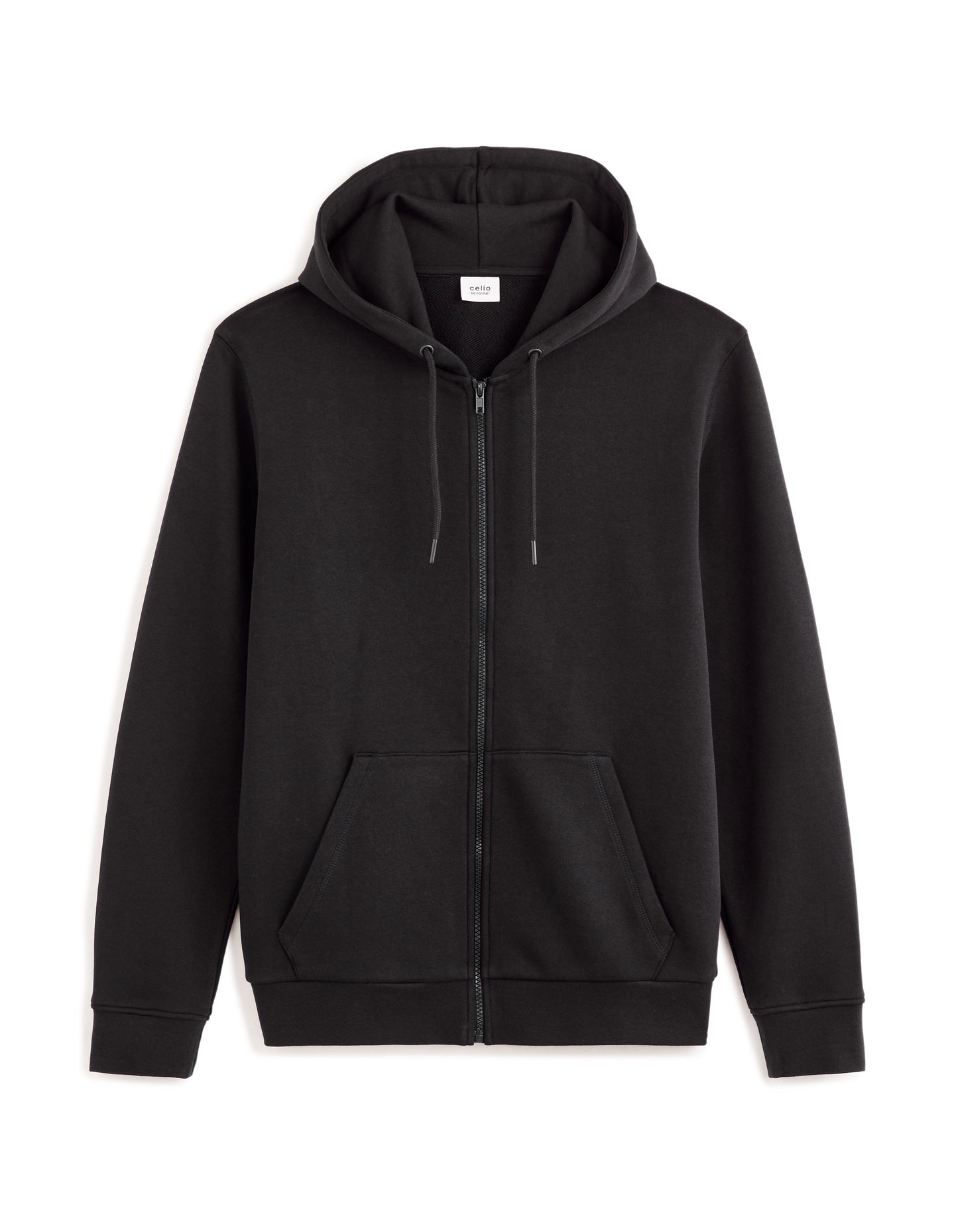 Regular Fit 100% Cotton Solid Hooded Sweatshirts - Black