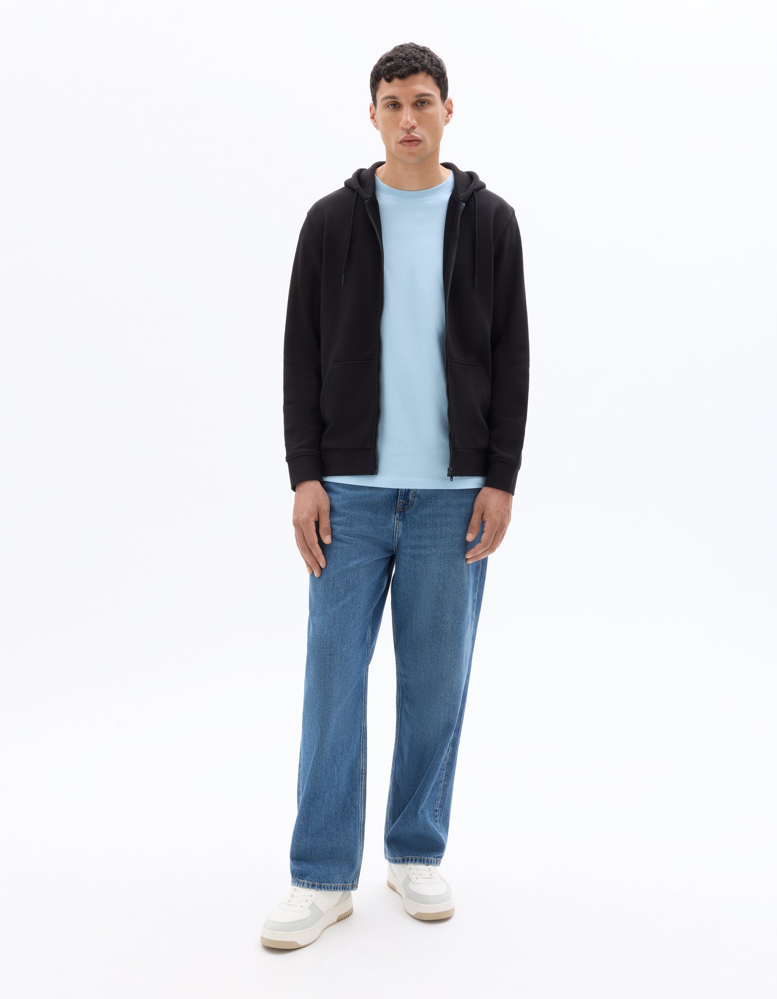Regular Fit 100% Cotton Solid Hooded Sweatshirts - Black
