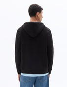 Regular Fit 100% Cotton Solid Hooded Sweatshirts - Black