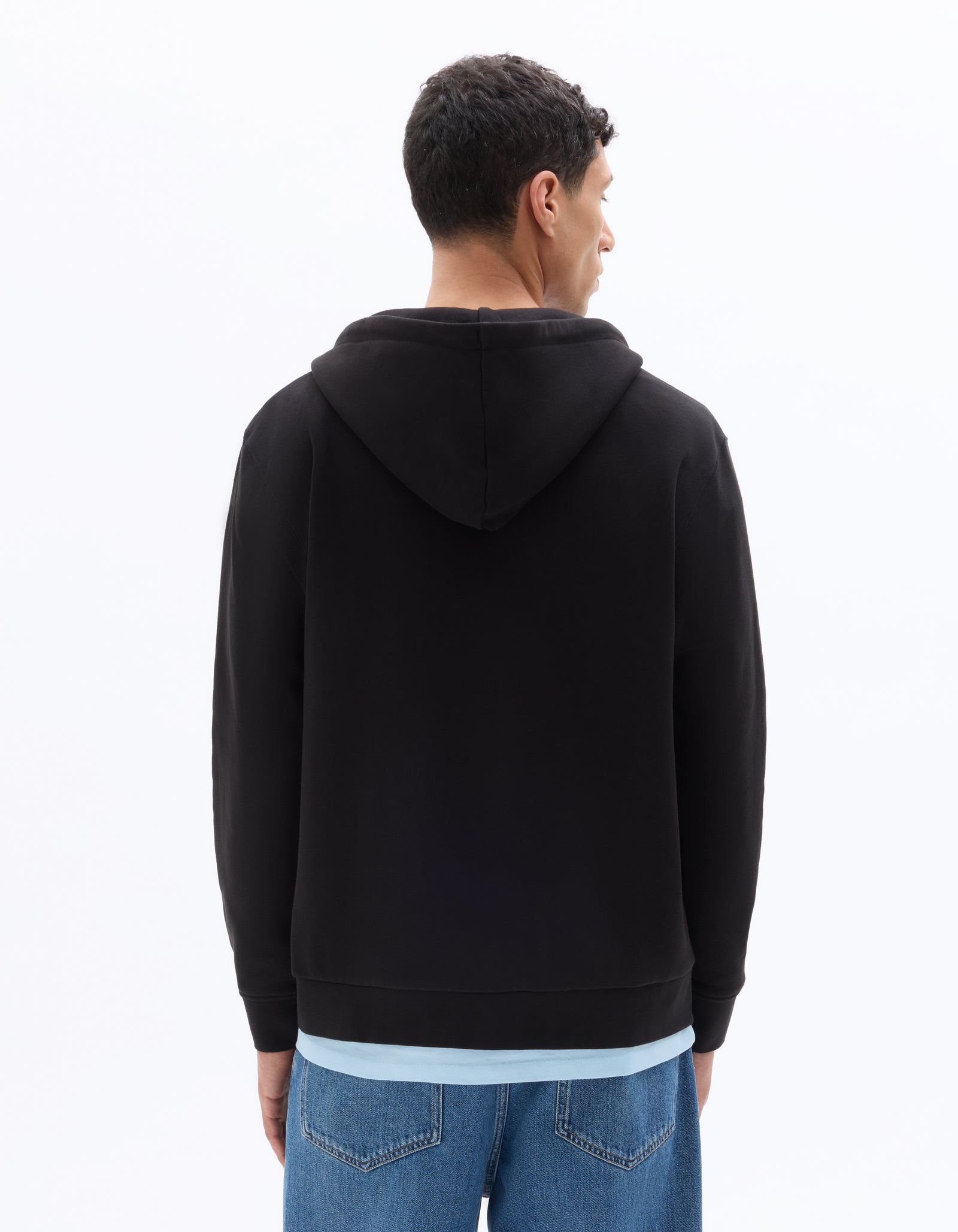 Regular Fit 100% Cotton Solid Hooded Sweatshirts - Black