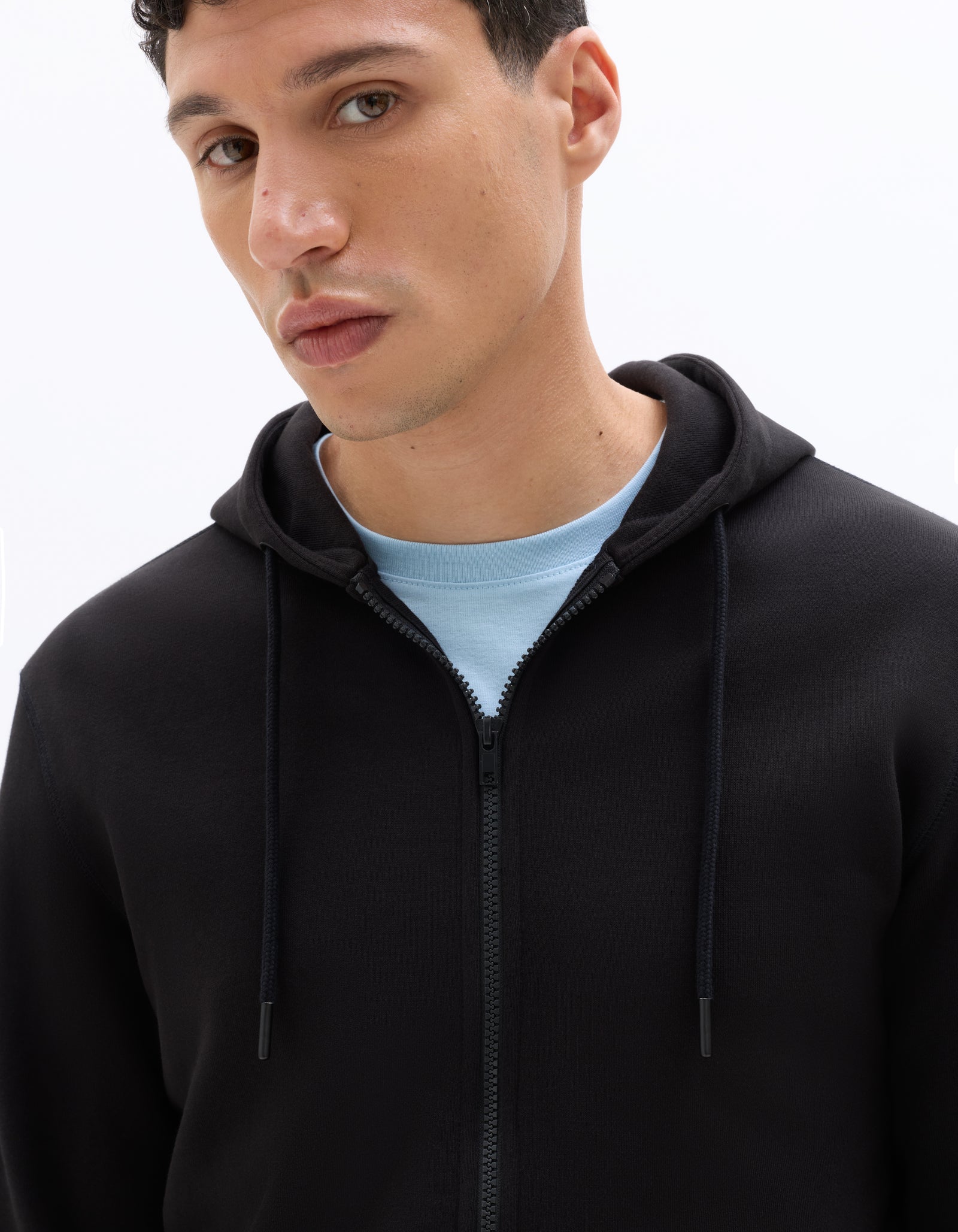 Regular Fit 100% Cotton Solid Hooded Sweatshirts - Black