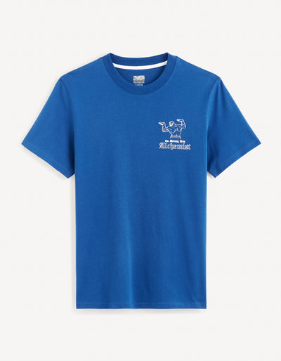 Celio* Fullmetal Alchemist Regular Fit Cotton Blue T-Shirt