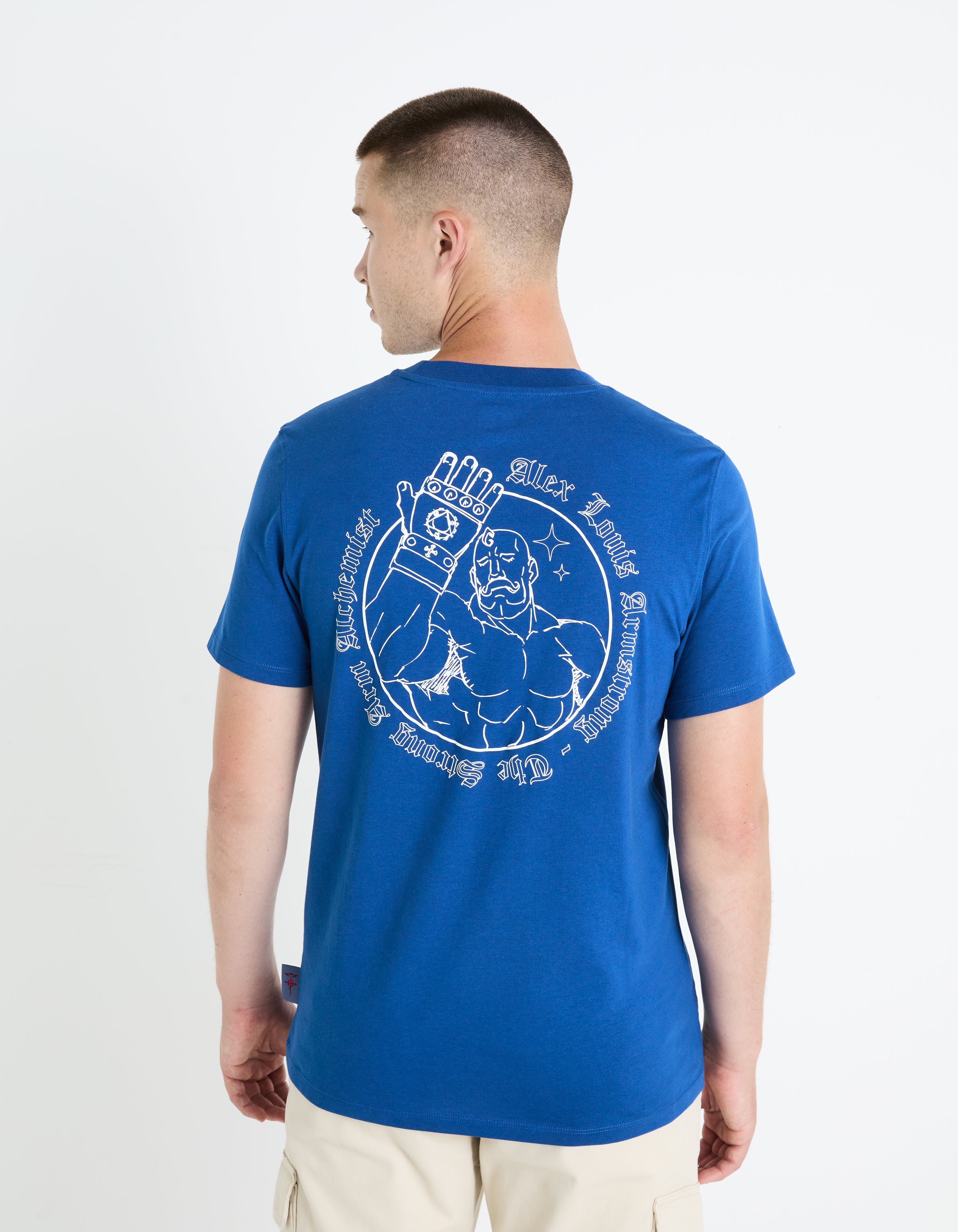 Full Metal Alchemist - Blue Printed Cotton T-Shirt