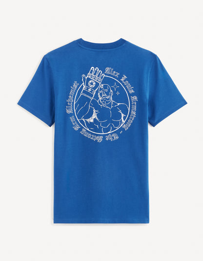 Full Metal Alchemist - Blue Printed Cotton T-Shirt