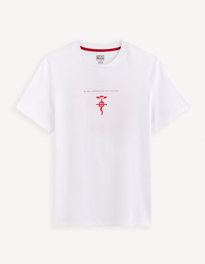 Full Metal Alchemist - Off White Printed Cotton T-Shirt