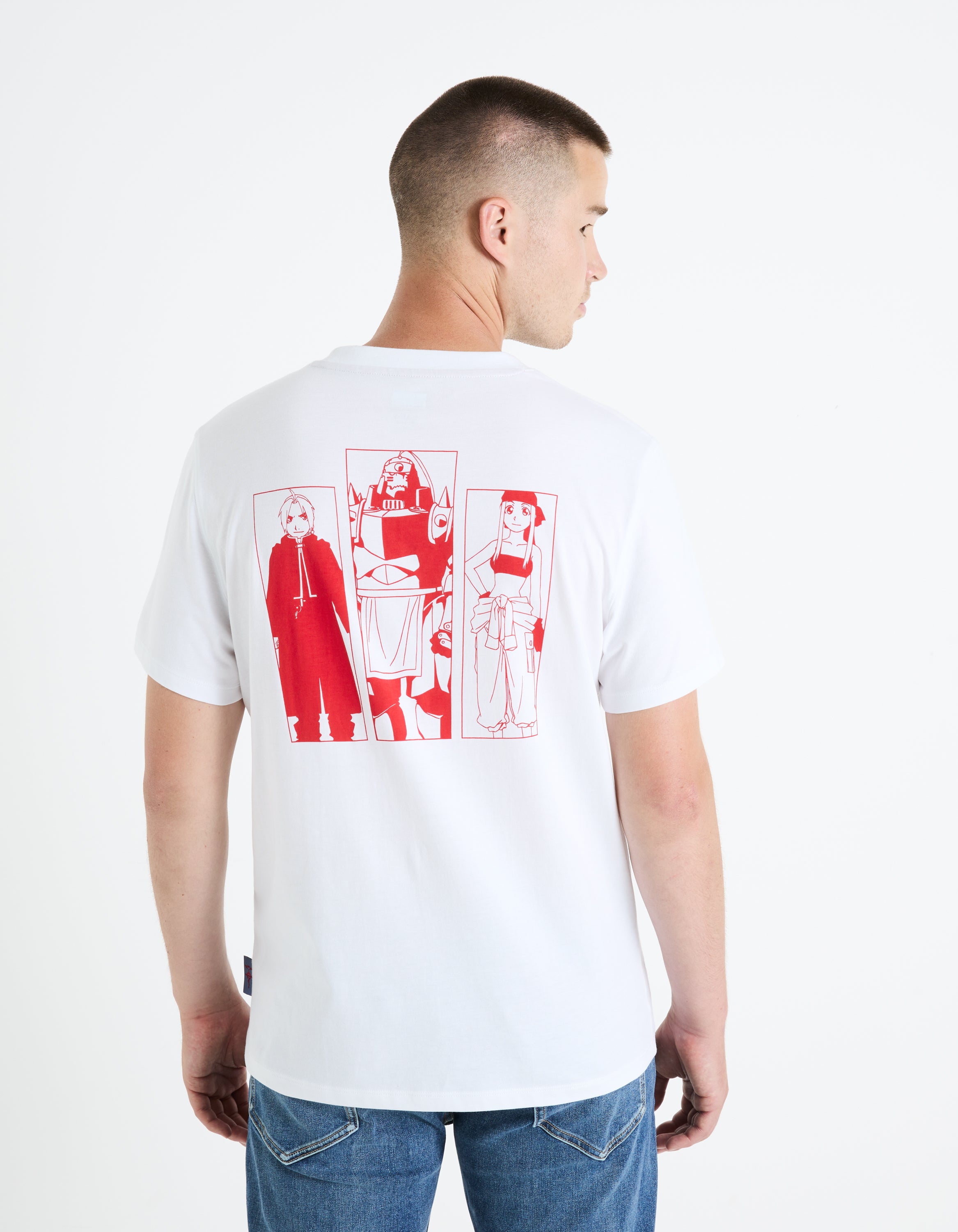 Full Metal Alchemist - Off White Printed Cotton T-Shirt