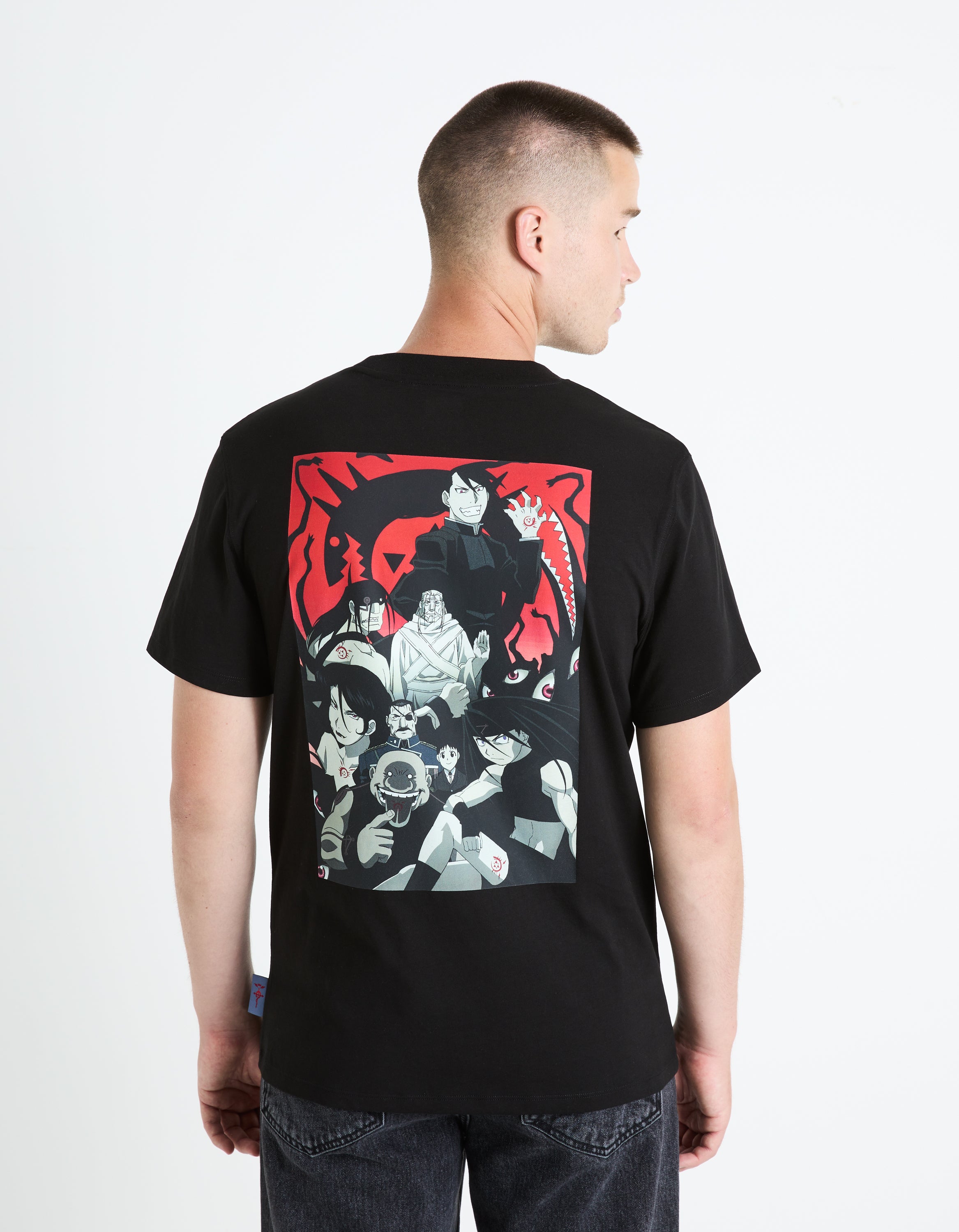 Full Metal Alchemist - Black Printed Cotton T-Shirt