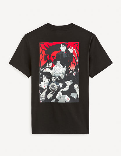 Full Metal Alchemist - Black Printed Cotton T-Shirt