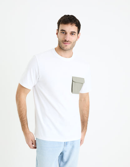 White Solid Cotton T-shirt