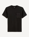Celio* Solid Regular Fit Cotton Black T-Shirt