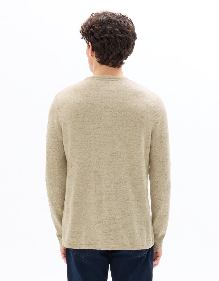 Regular Fit Poly-Cotton Solid Crew Neck Sweaters