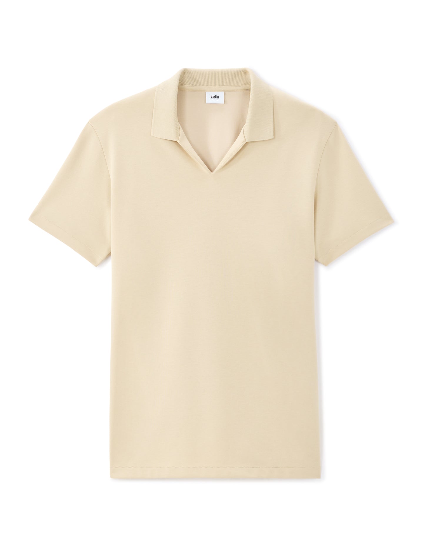 Celio Mens Beige Solid Regular Fit Cotton T-Shirts