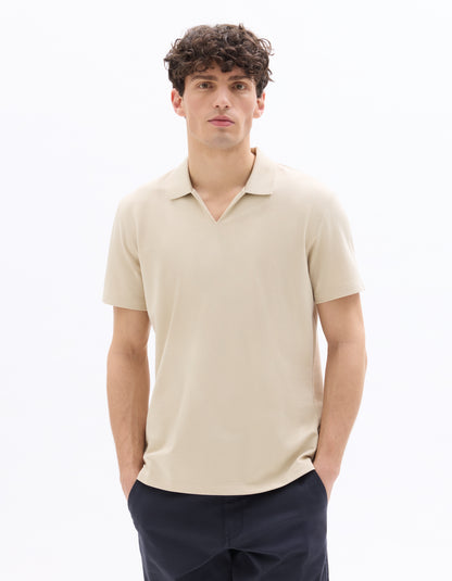 Celio Mens Beige Solid Regular Fit Cotton T-Shirts