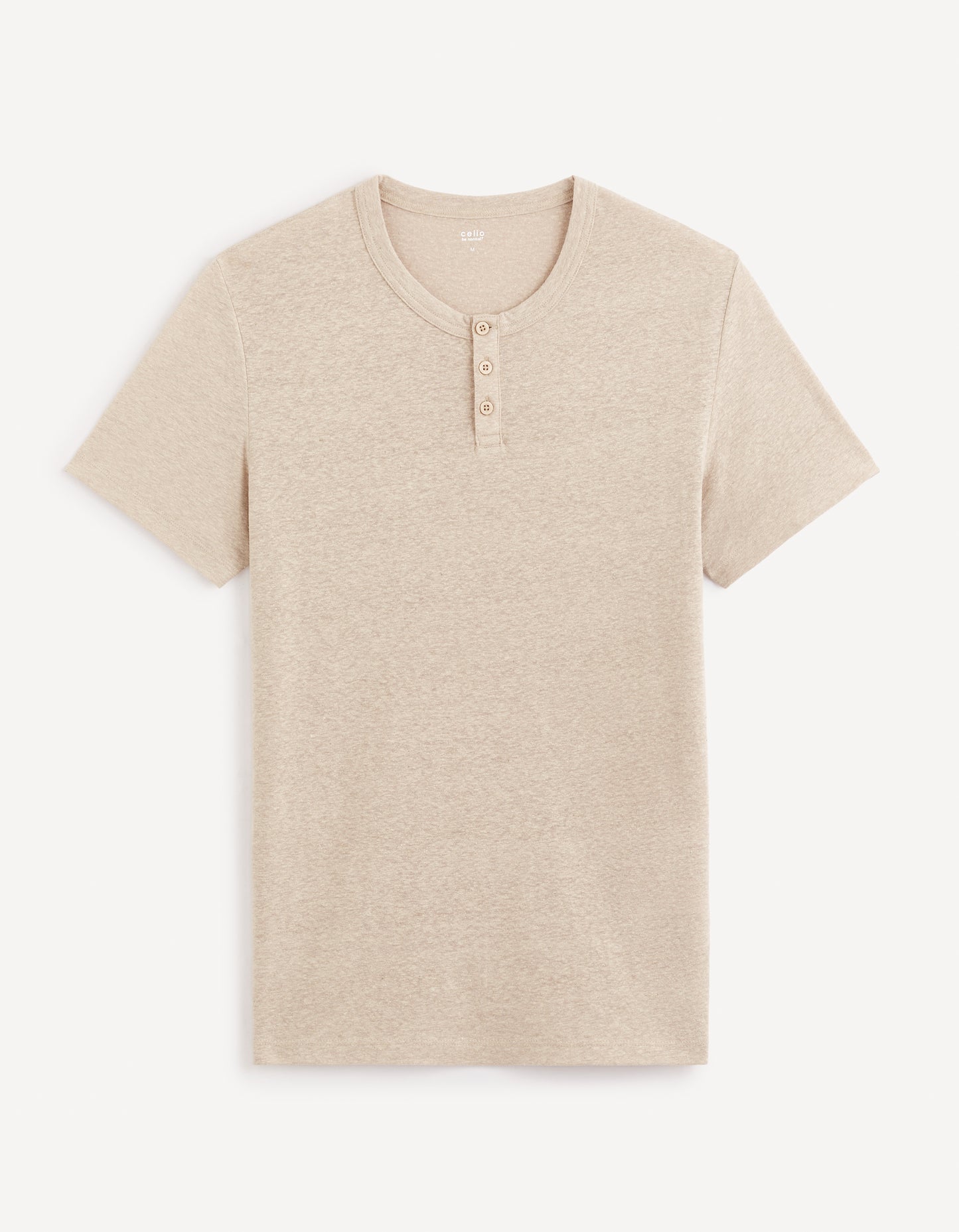 Taupe Solid Linen T-shirt