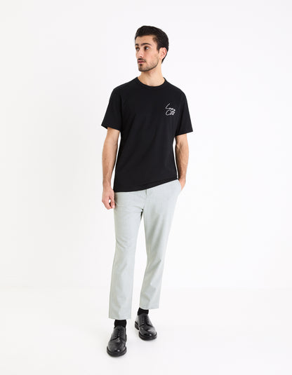 Black Solid Cotton T-shirt