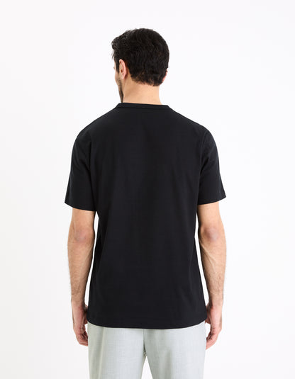 Black Solid Cotton T-shirt