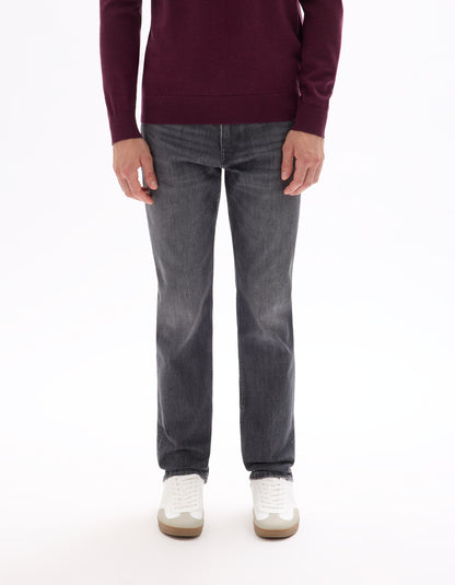 Celio Solid Straight Fit Cotton-Poly-Blend Grey Jeans