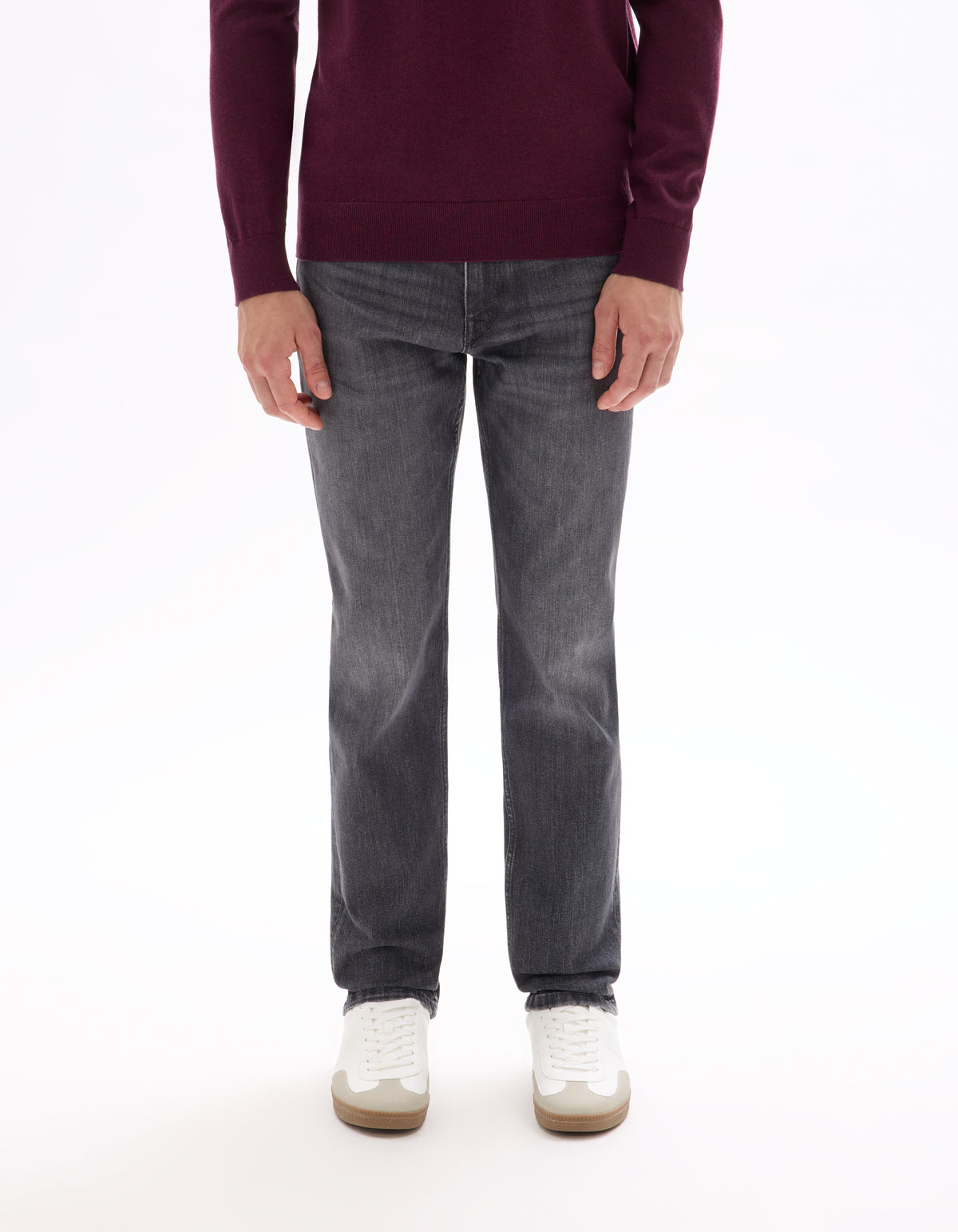 Regular Fit 100% Cotton Solid  Jeans - Grey