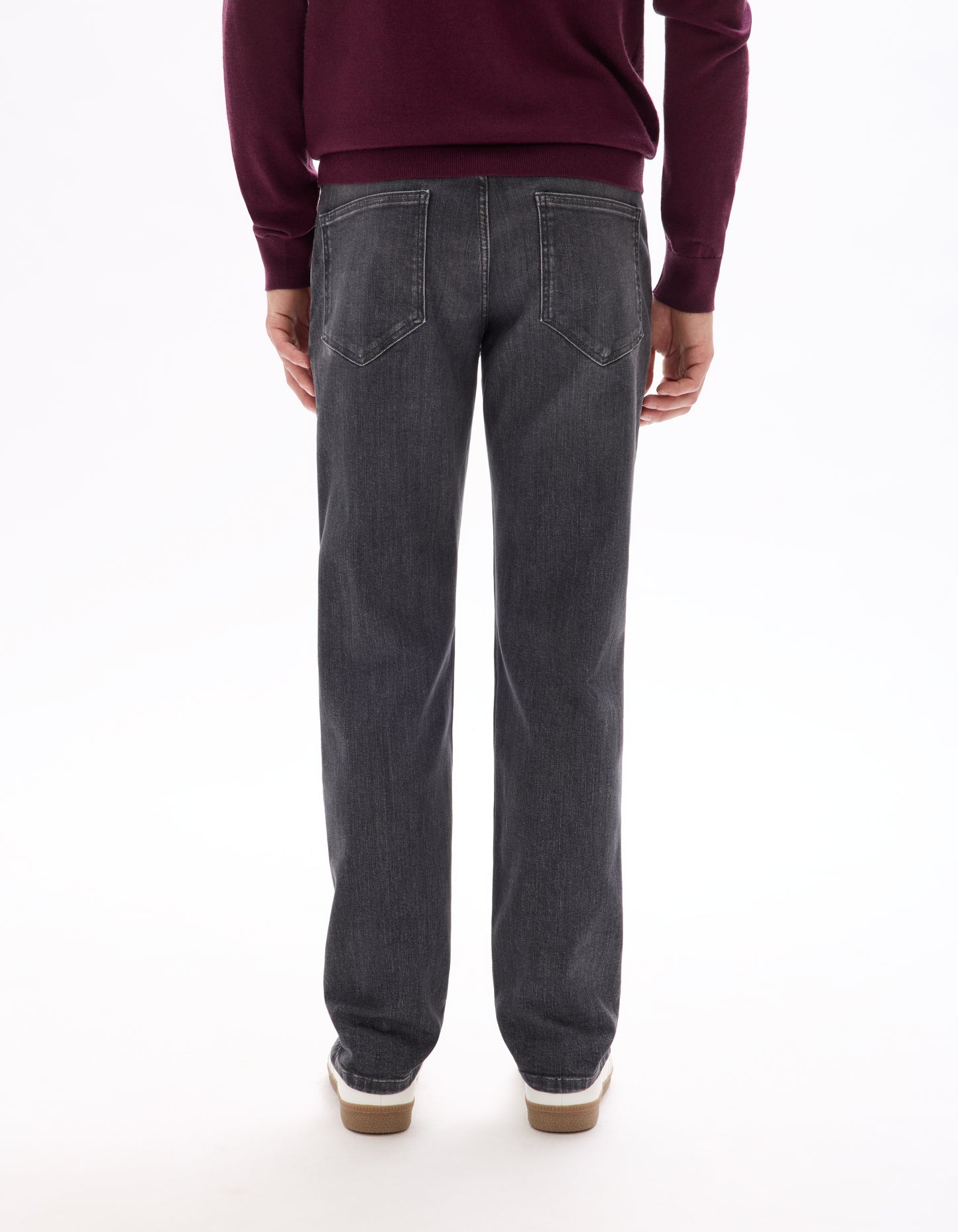 Regular Fit 100% Cotton Solid  Jeans - Grey