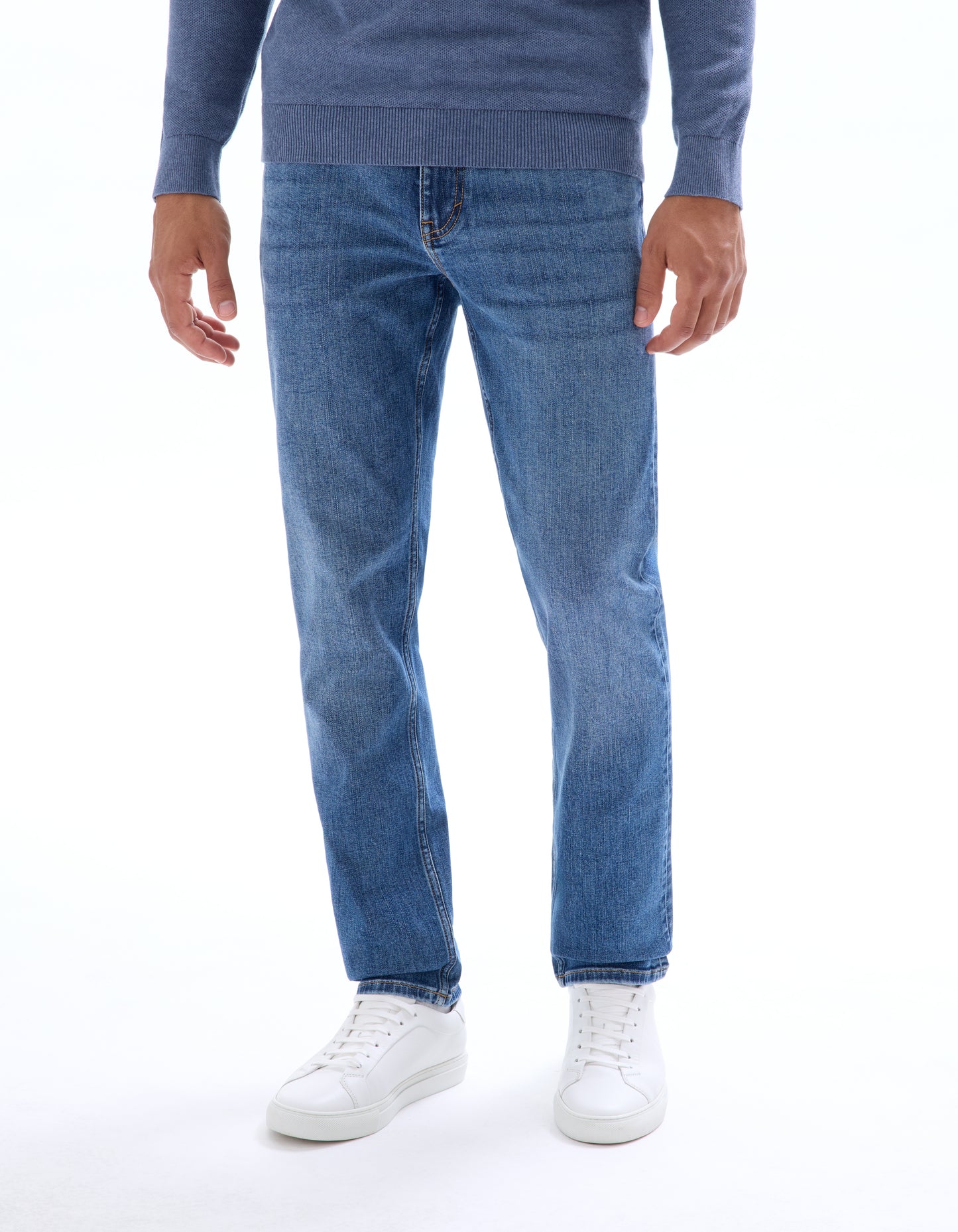 Celio Solid Straight Fit Cotton-Poly-Blend Blue Jeans