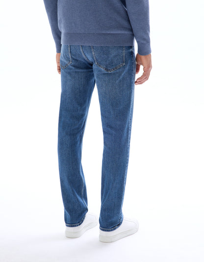 Celio Solid Straight Fit Cotton-Poly-Blend Blue Jeans