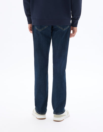 Celio* Cotton-Poly Straight Fit Dark Blue Jean