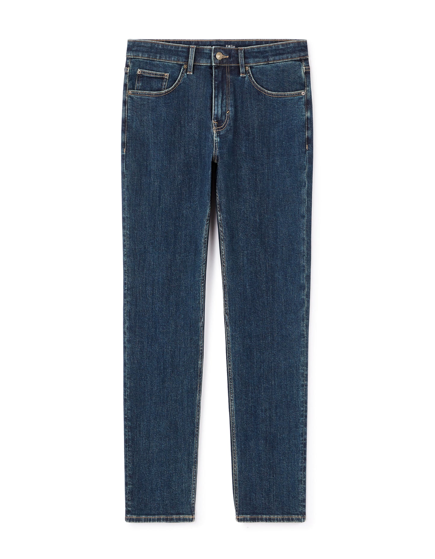Celio* Straight Stretch Fit Cotton Jean -Dark Blue