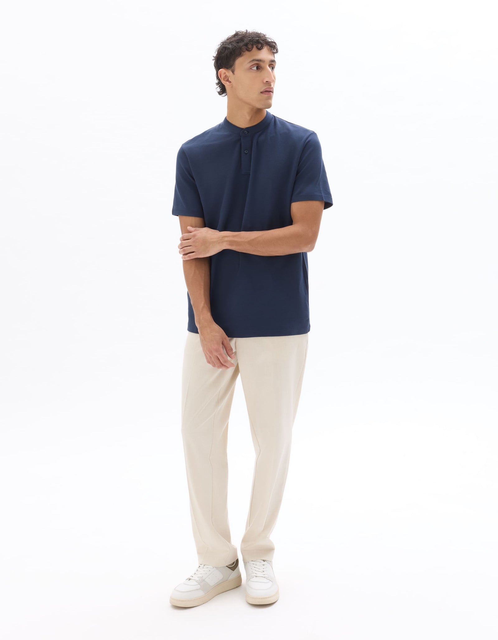 Celio Solid Regular Fit Cotton Navy Tshirts
