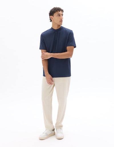 Celio Solid Regular Fit Cotton Navy Tshirts