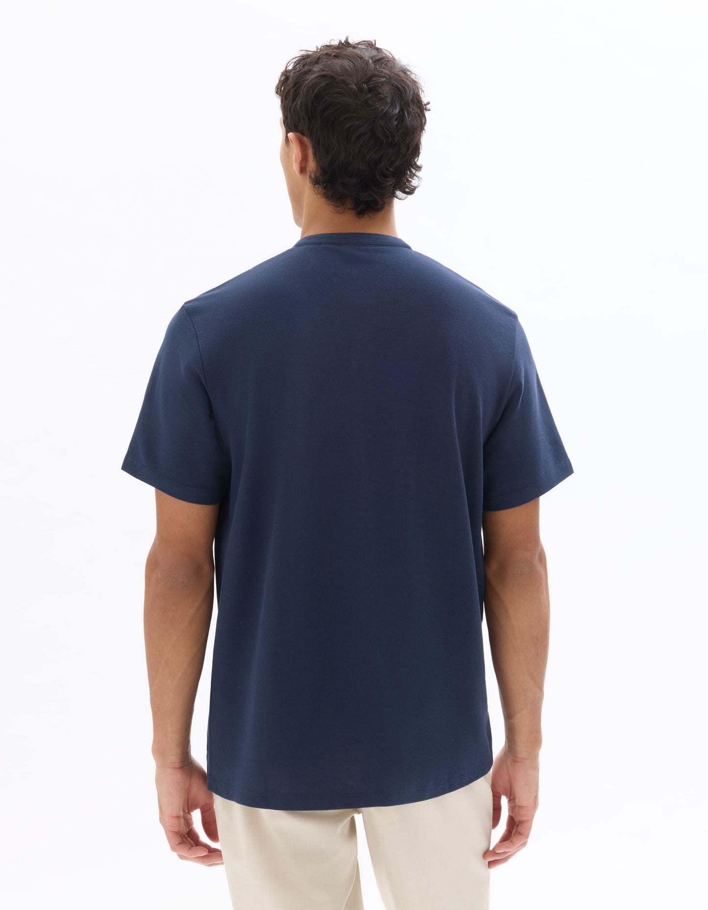 Celio Solid Regular Fit Cotton Navy Tshirts