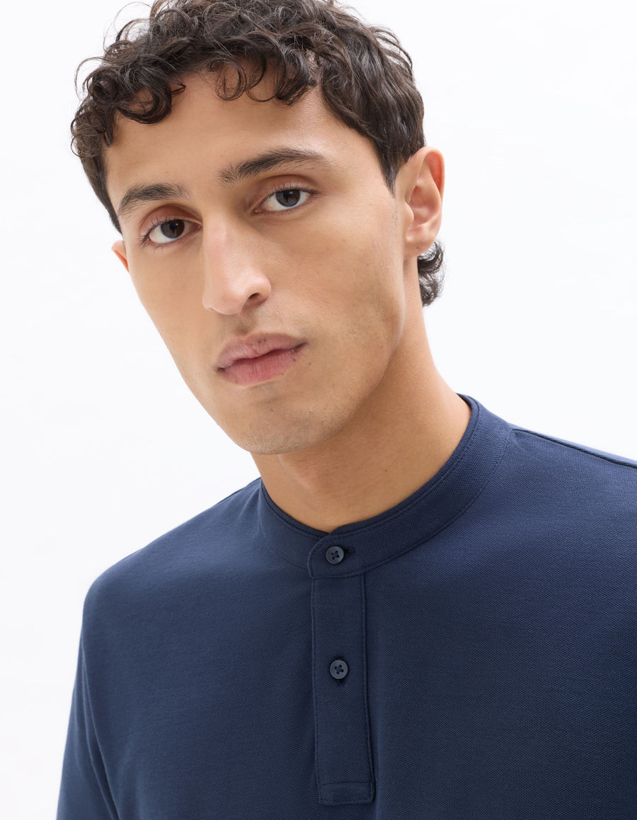 Celio Solid Regular Fit Cotton Navy Tshirts