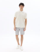 Regular Fit 100% Cotton Mandarin Collar T-Shirt - Ecru