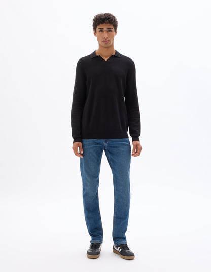 Celio* Blue Straight Fit Men Cotton Solid Jeans