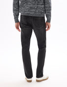 Straight Fit Cotton Blend Knitted Jeans - Black