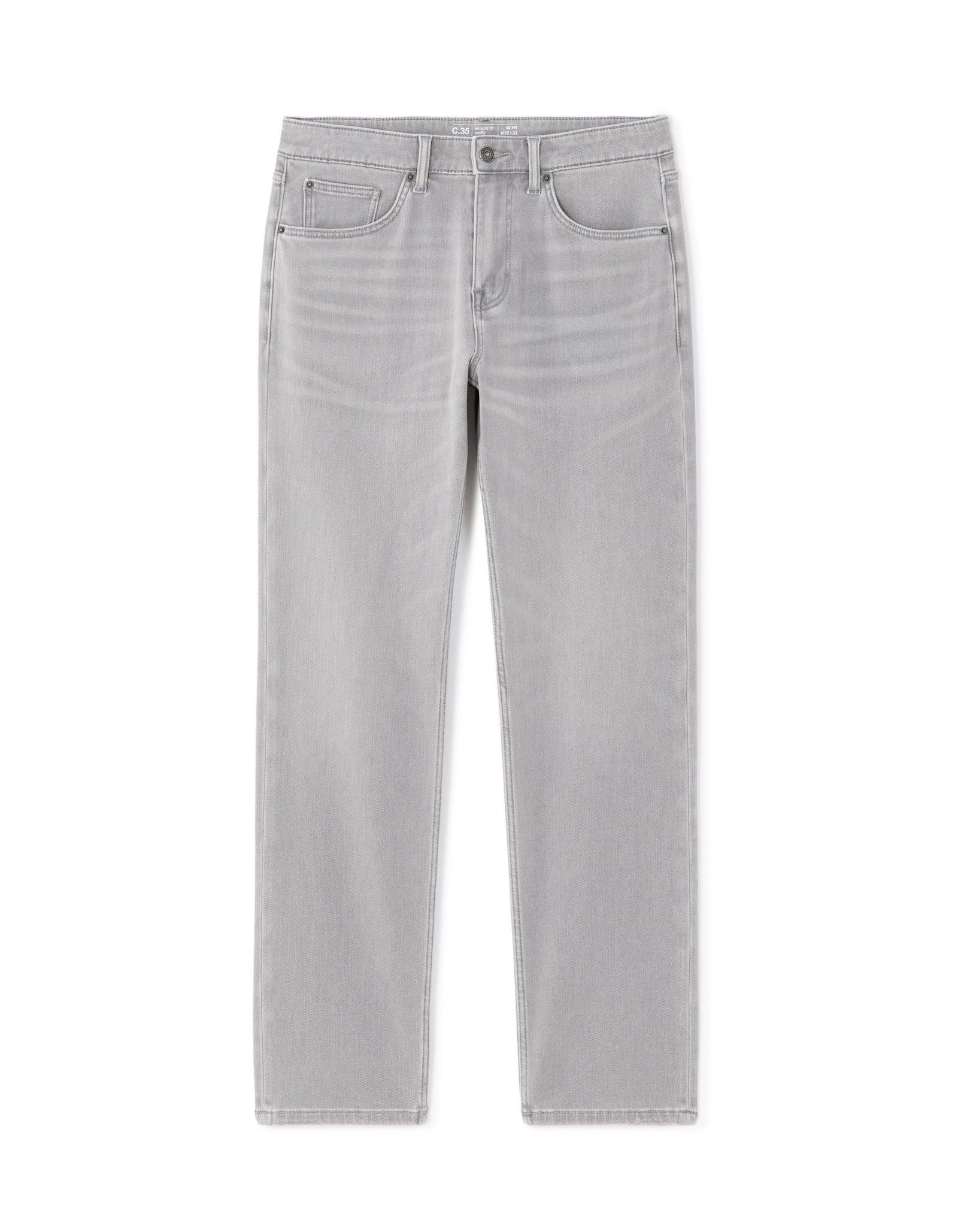 Straight Fit 100% Cotton Solid  Jeans - Grey