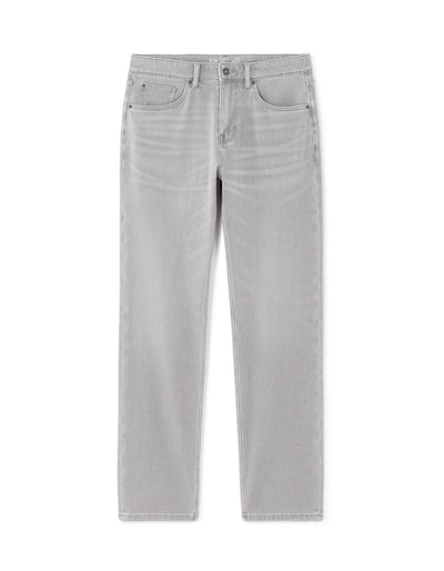 Straight Fit 100% Cotton Solid  Jeans - Grey