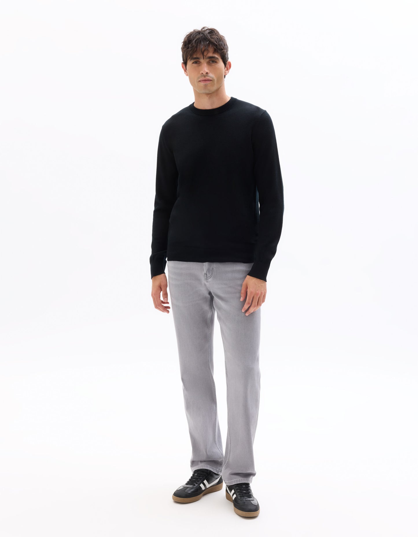 Straight Fit 100% Cotton Solid  Jeans - Grey