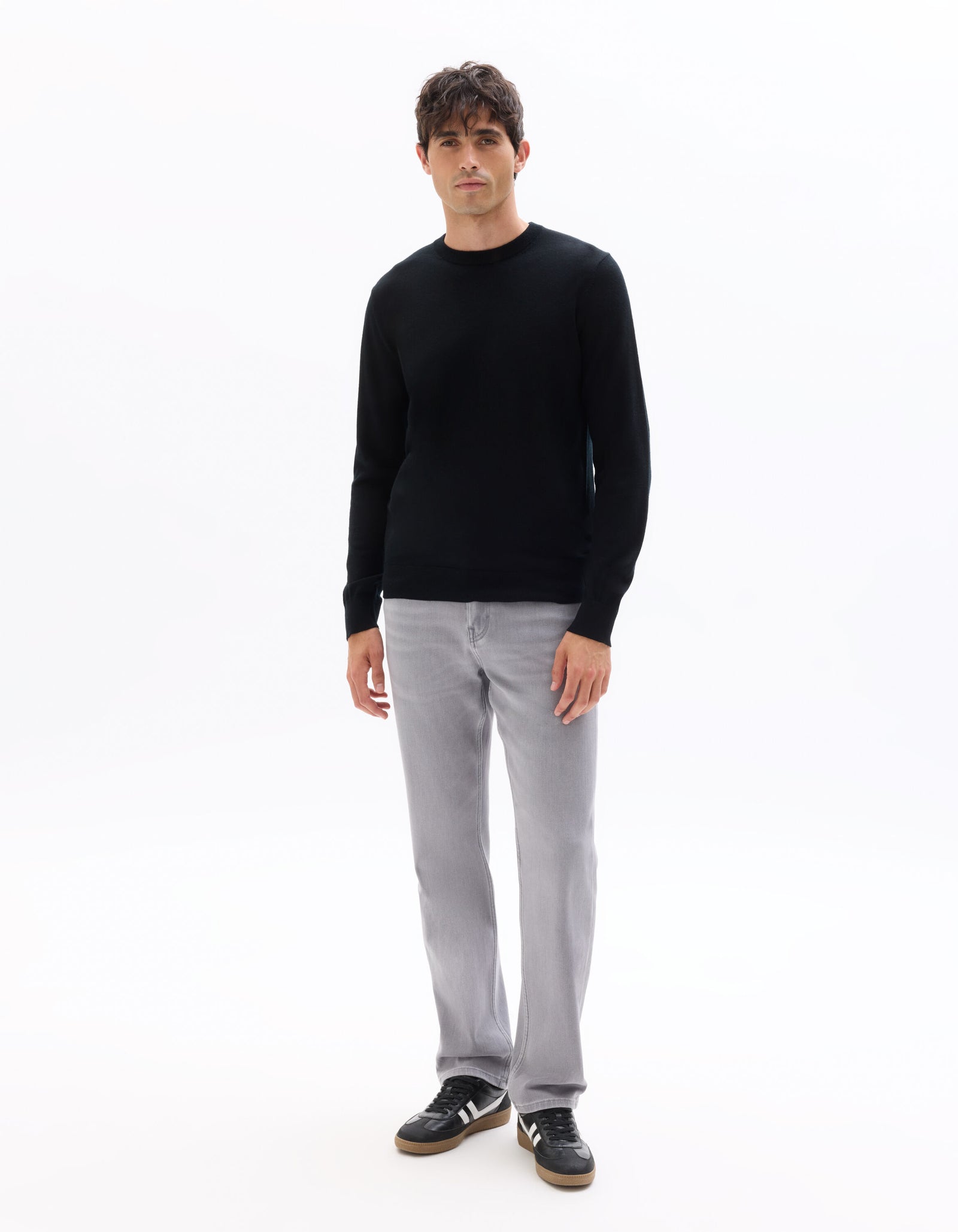 Straight Fit 100% Cotton Solid  Jeans - Grey