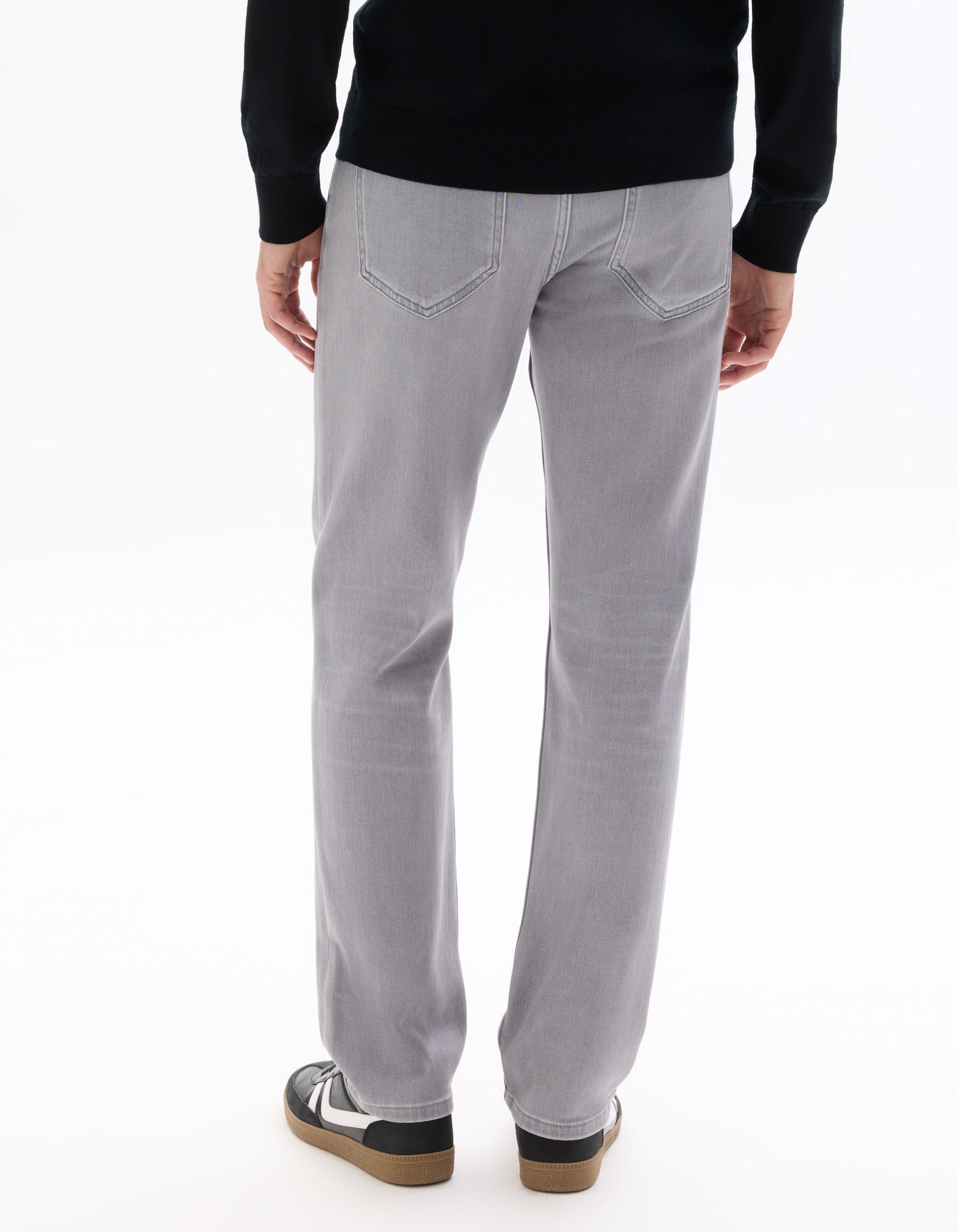 Straight Fit 100% Cotton Solid  Jeans - Grey