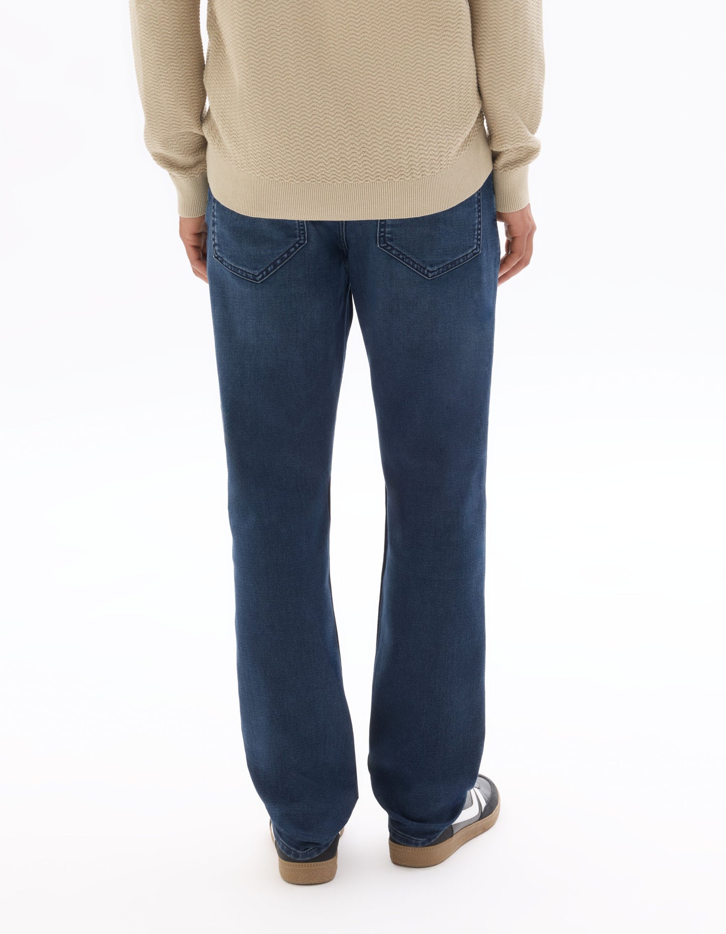 Straight Fit 100% Cotton Solid  Jeans - Navy Blue