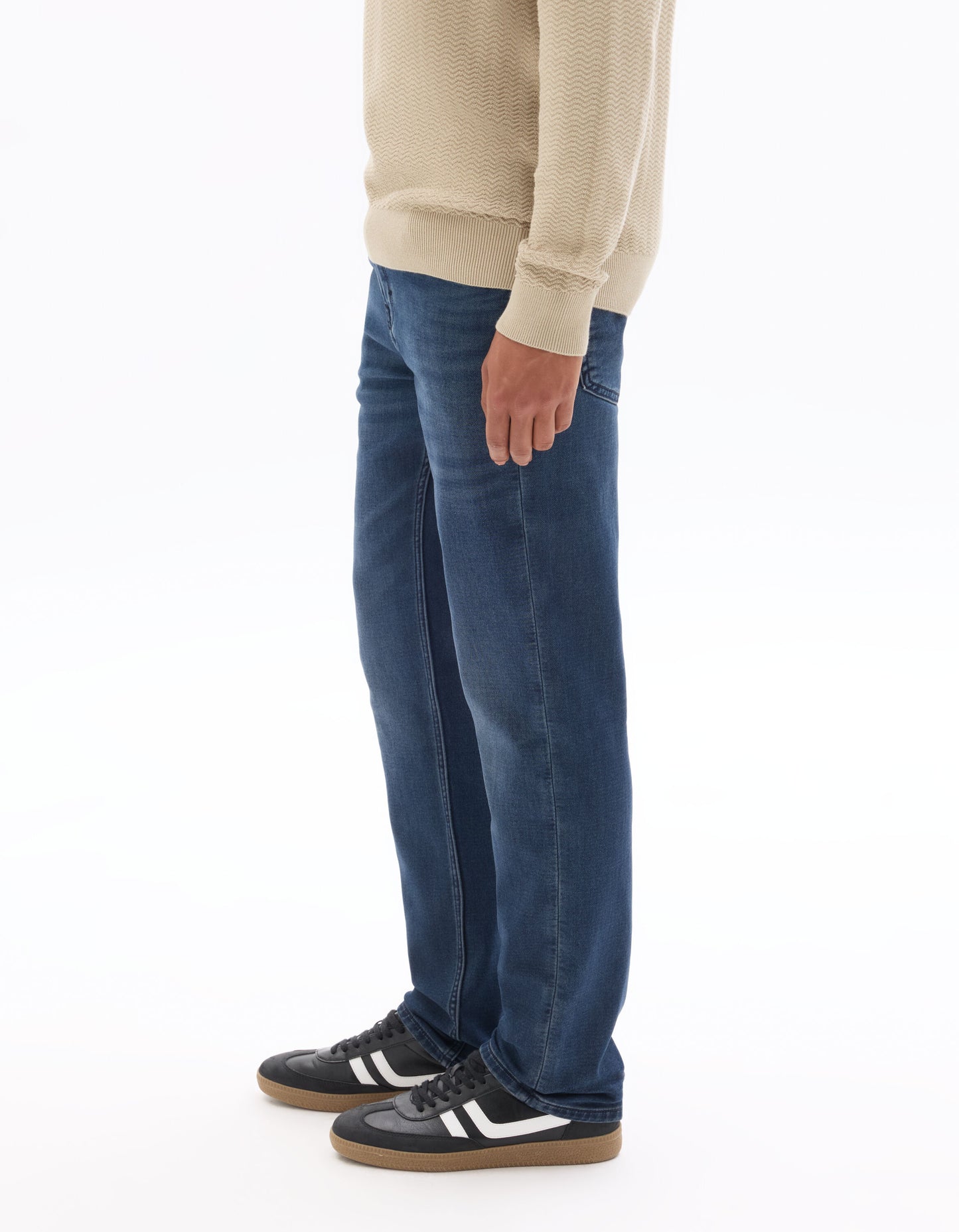Straight Fit 100% Cotton Solid  Jeans - Navy Blue