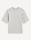 Celio* Solid Boxy Fit Cotton Grey T-Shirt