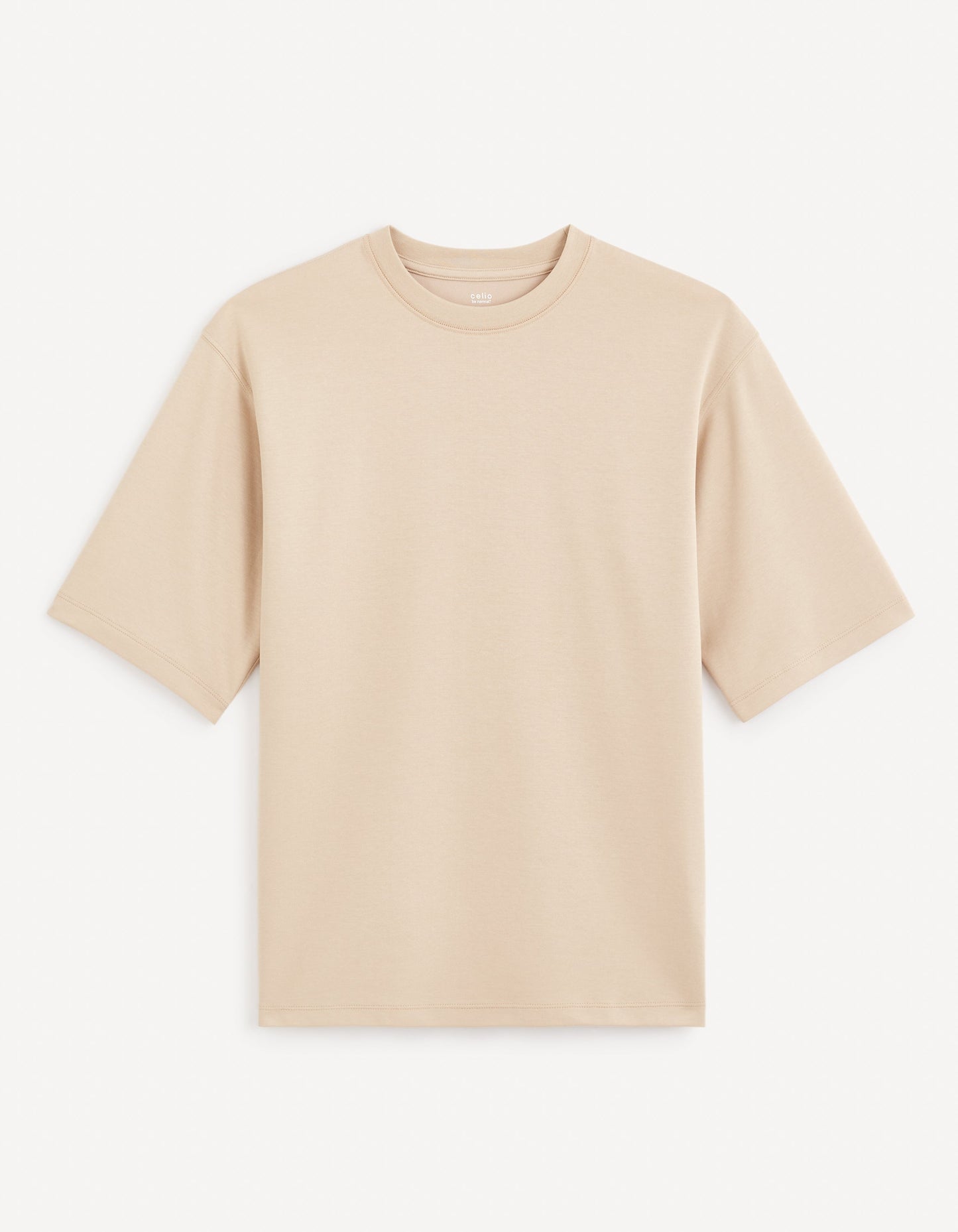 Taupe Solid Cotton T-Shirt