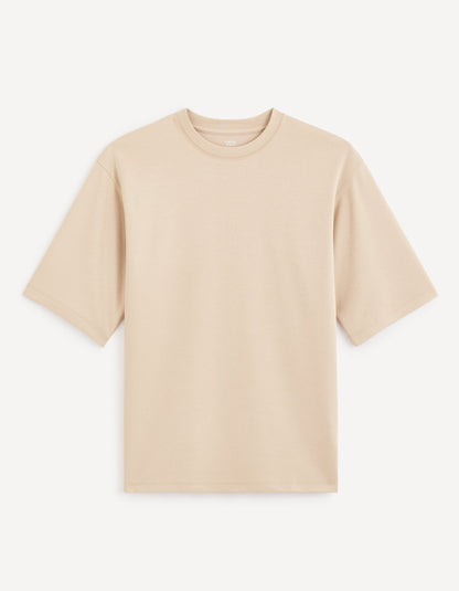 Taupe Solid Cotton T-Shirt