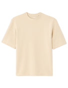 Celio Solid Regular Fit Cotton Poly Blend Beige Tshirts