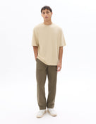 Celio Solid Regular Fit Cotton Poly Blend Beige Tshirts