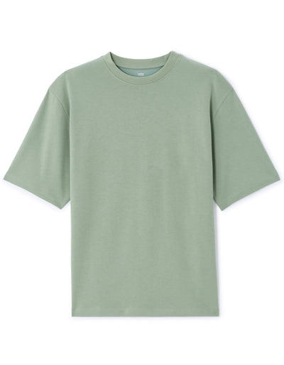 Celio* Men Green Solid Oversized Cotton T-Shirts