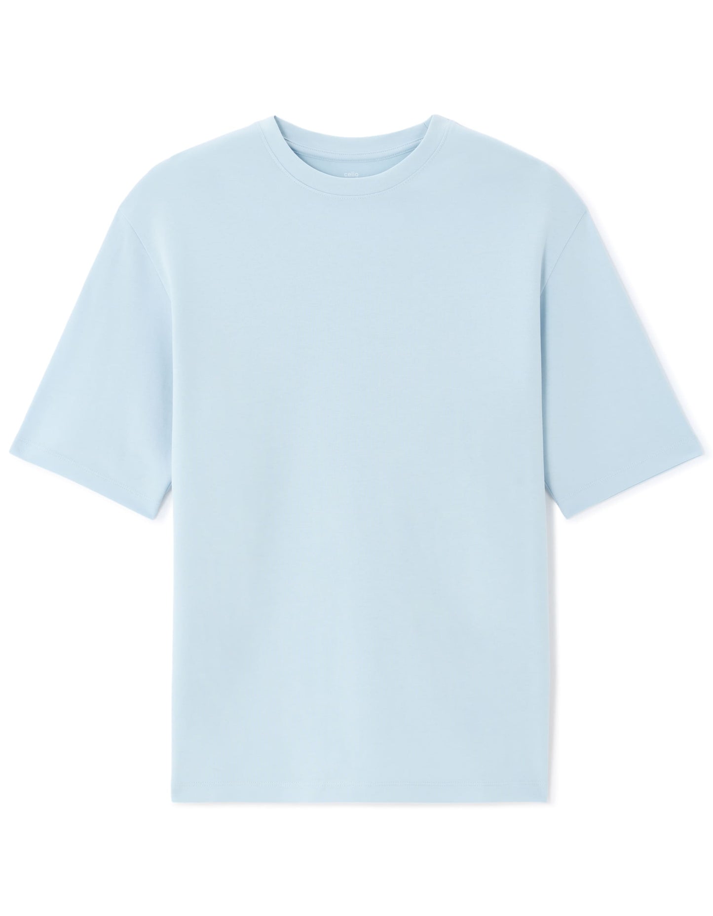 Celio Solid Regular Fit Cotton-Poly-Blend Blue Tshirts