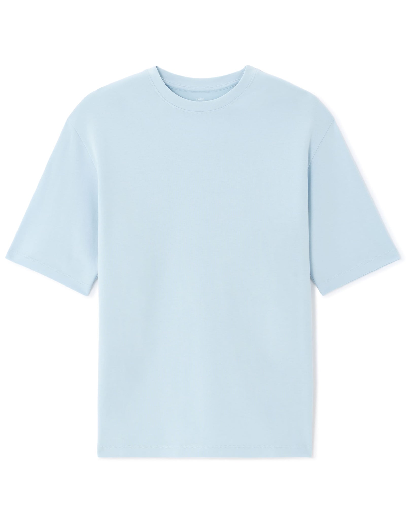 Celio Solid Regular Fit Cotton-Poly-Blend Blue Tshirts